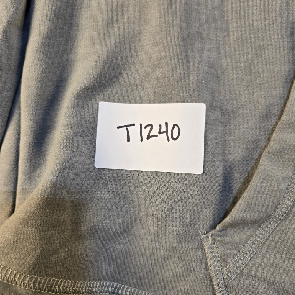 The Black Dog Brand Womens Large Gray Crossover Hoodie Drawstring Hem Logo T1240 - Picture 6 of 7